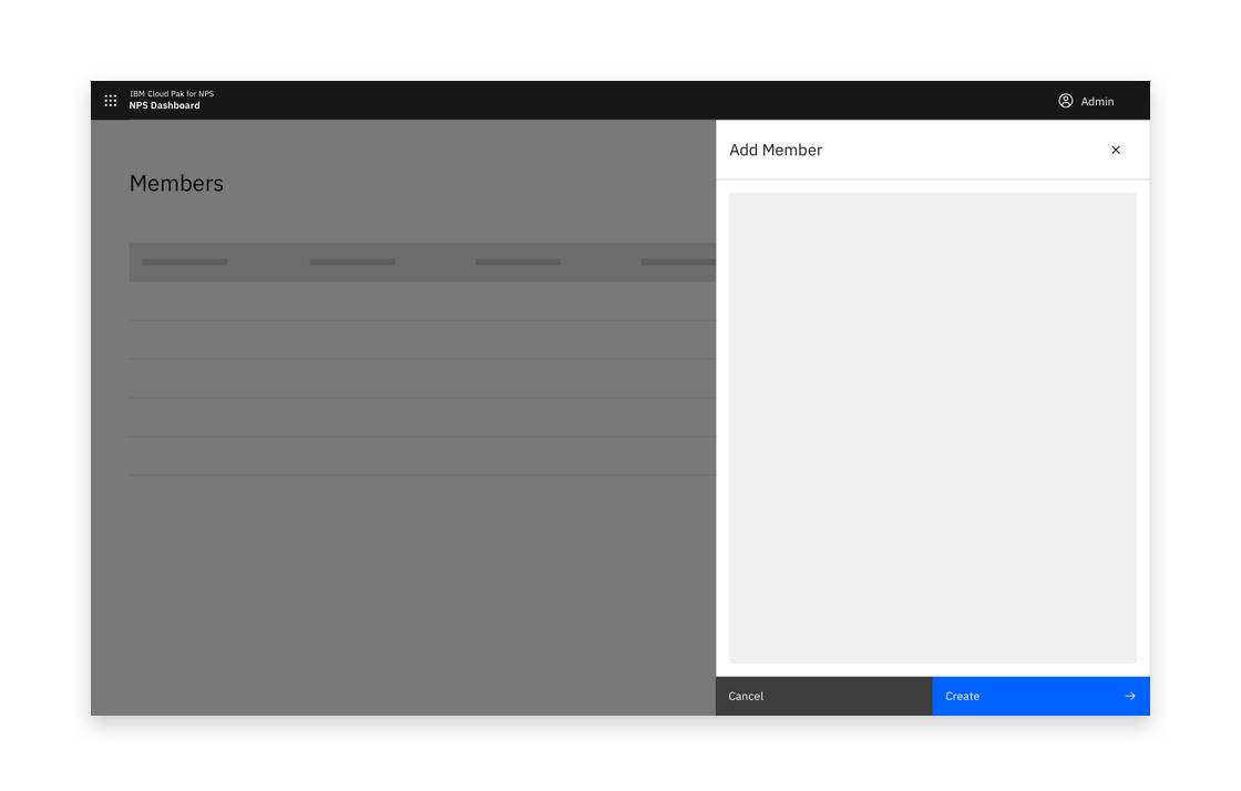 Example of a side panel creation flow